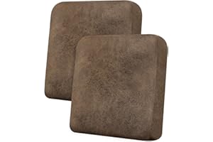 Imnopqr Loveseat Cushion Covers Leather-Look 2PC Stretch Love Seat Slipcover Sets for Living Room Individual Couch Seat Protector, Pet-Friendly, Non-Slip, Easy Fit - Light Brown