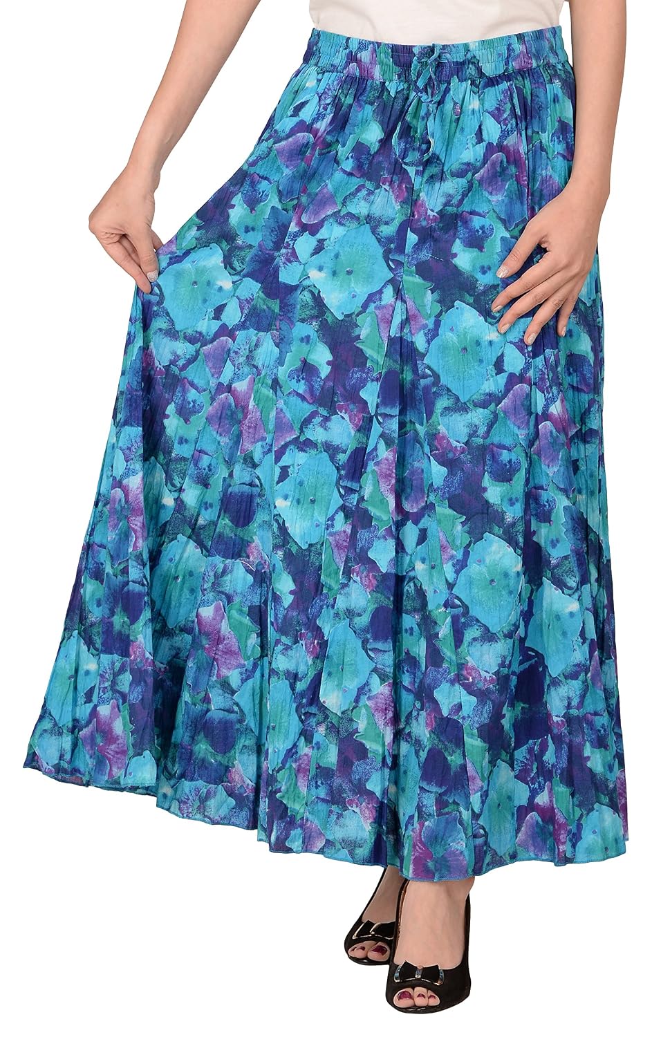 cotton breeze women's cotton long pleated skirt