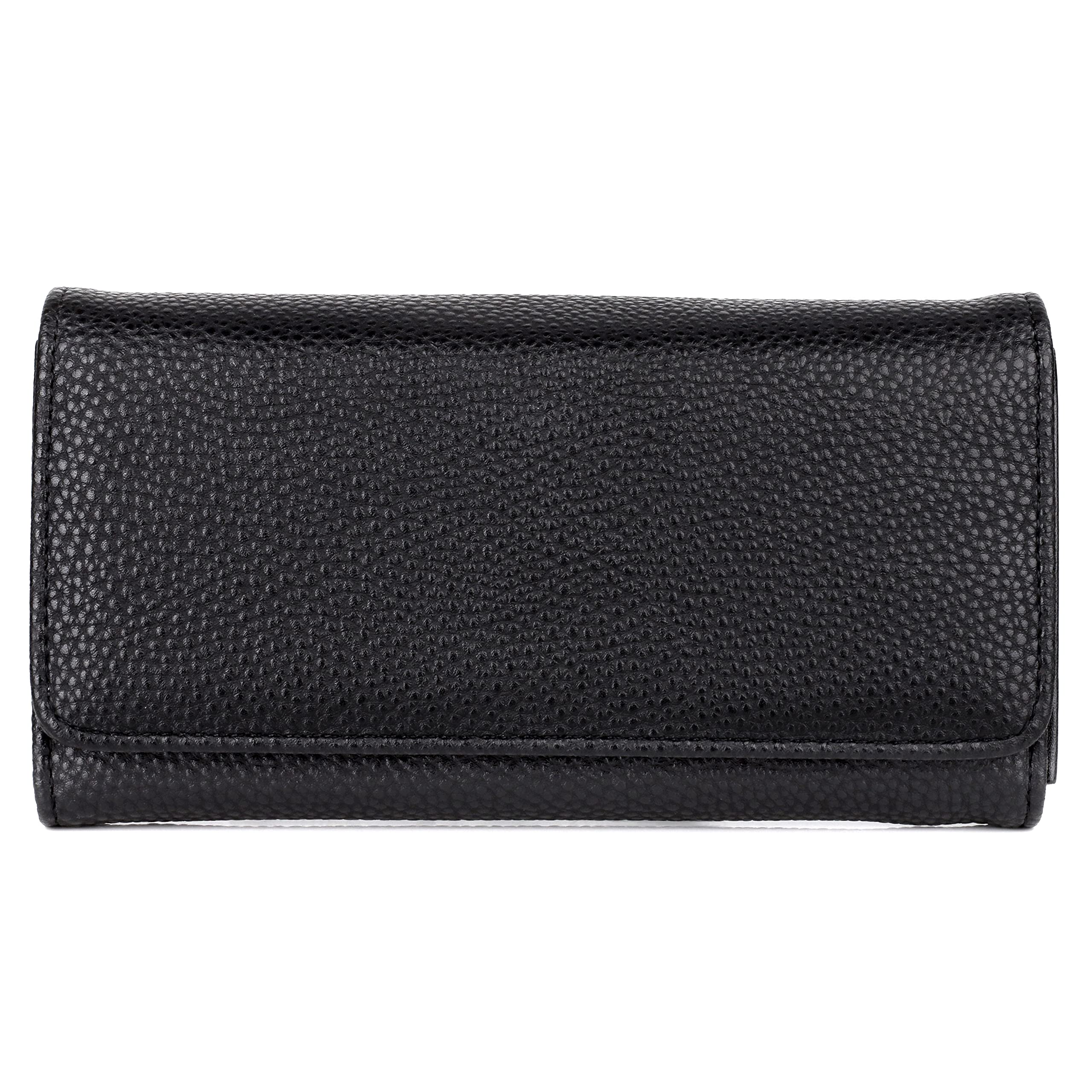 Julia Buxton Women's Vegan Leather Bianca Clutch Wallet, Black