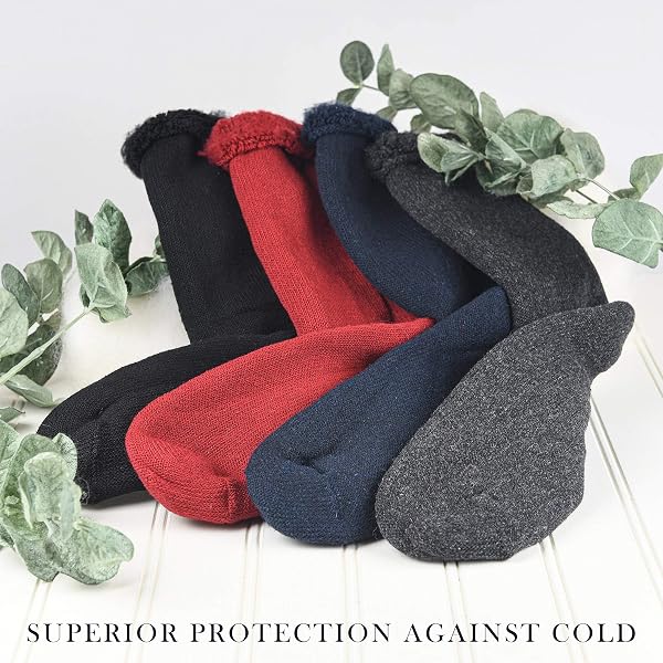 DEBRA WEITZNER THERMAL SOCKS FOR MEN WOMEN WARM SOCKS 4/6 PAIRS CREW WINTER THICK BOOT SOCKS