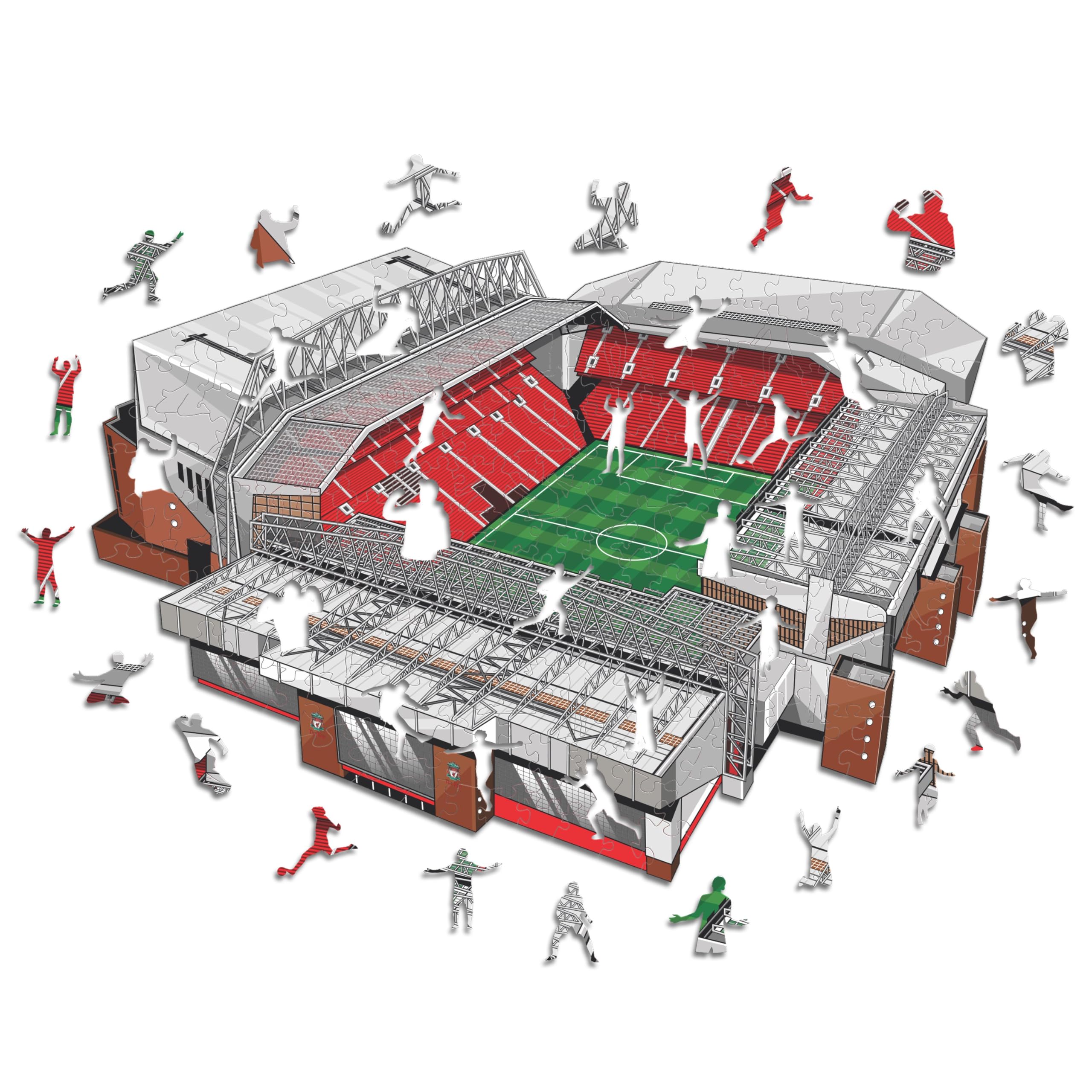 Iconic Puzzles - Liverpool FC Anfield Stadium, 100% eco-sustainable wooden puzzle with official license, size M, 270 pieces, jigsaw for children and adults