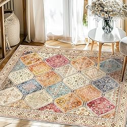 CAPALOCA 3x5 Area Rug Bohemian Rugs with Print