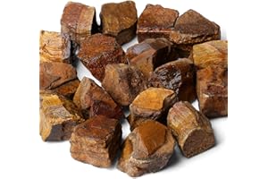 MAIBAOTA Tiger Eye Crystal Stones 1" Natural Raw Crystals Bulk Rough Gemstones Rocks for Tumbling Polishing Cutting Decorative Stone