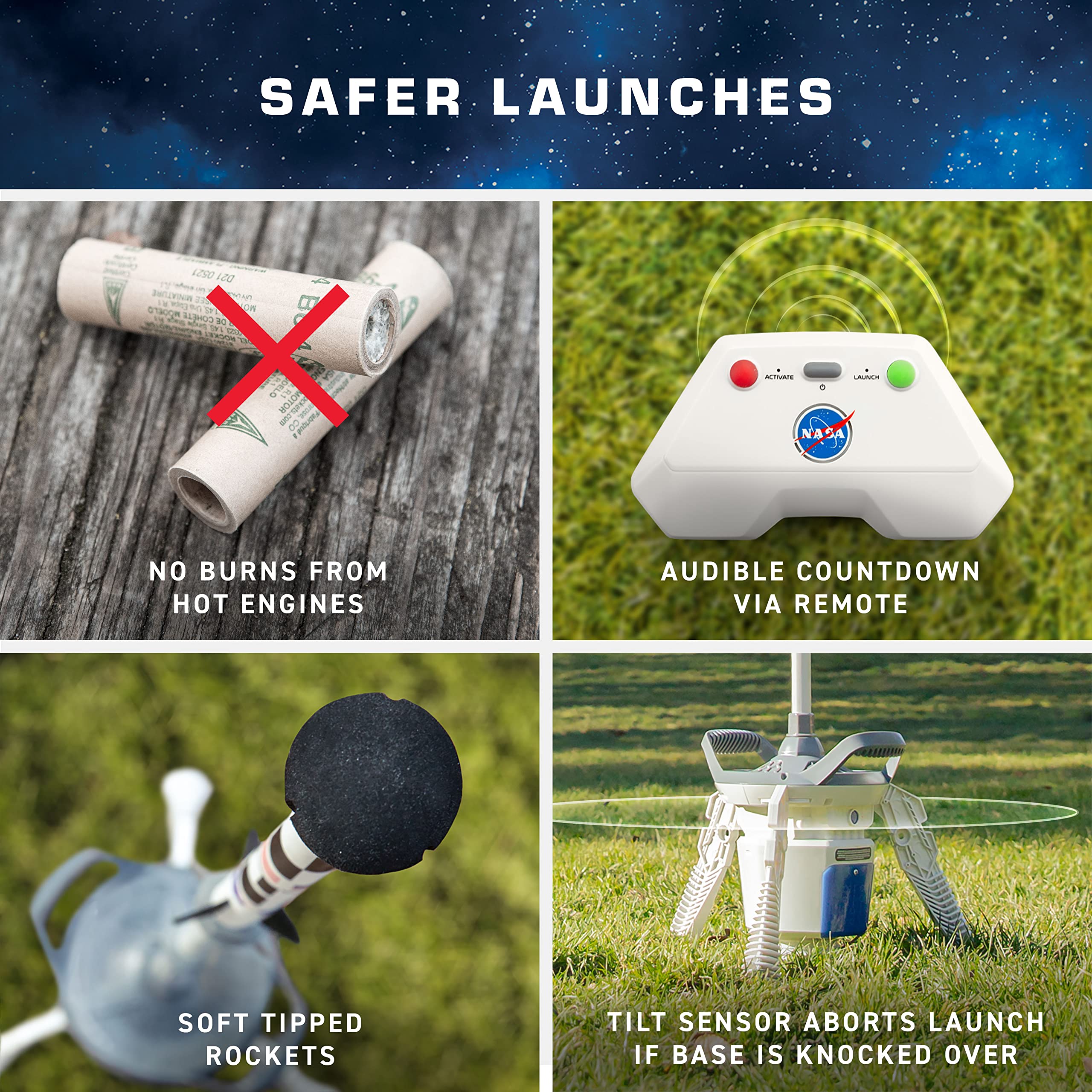 Blue Marble NASA Air Rocket Launcher Kit - Launch Model Rockets Up to 250 Feet with Compressed Air, Pump It Up & Launch Your Rocket, A Safe, Innovative & Fun Outdoor Activity for 14 Years Up & Adults