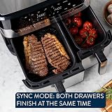 Tefal Easy Fry Dual Drawer Air Fryer EY90JDG0 Stainless Steel 8.3L view 9