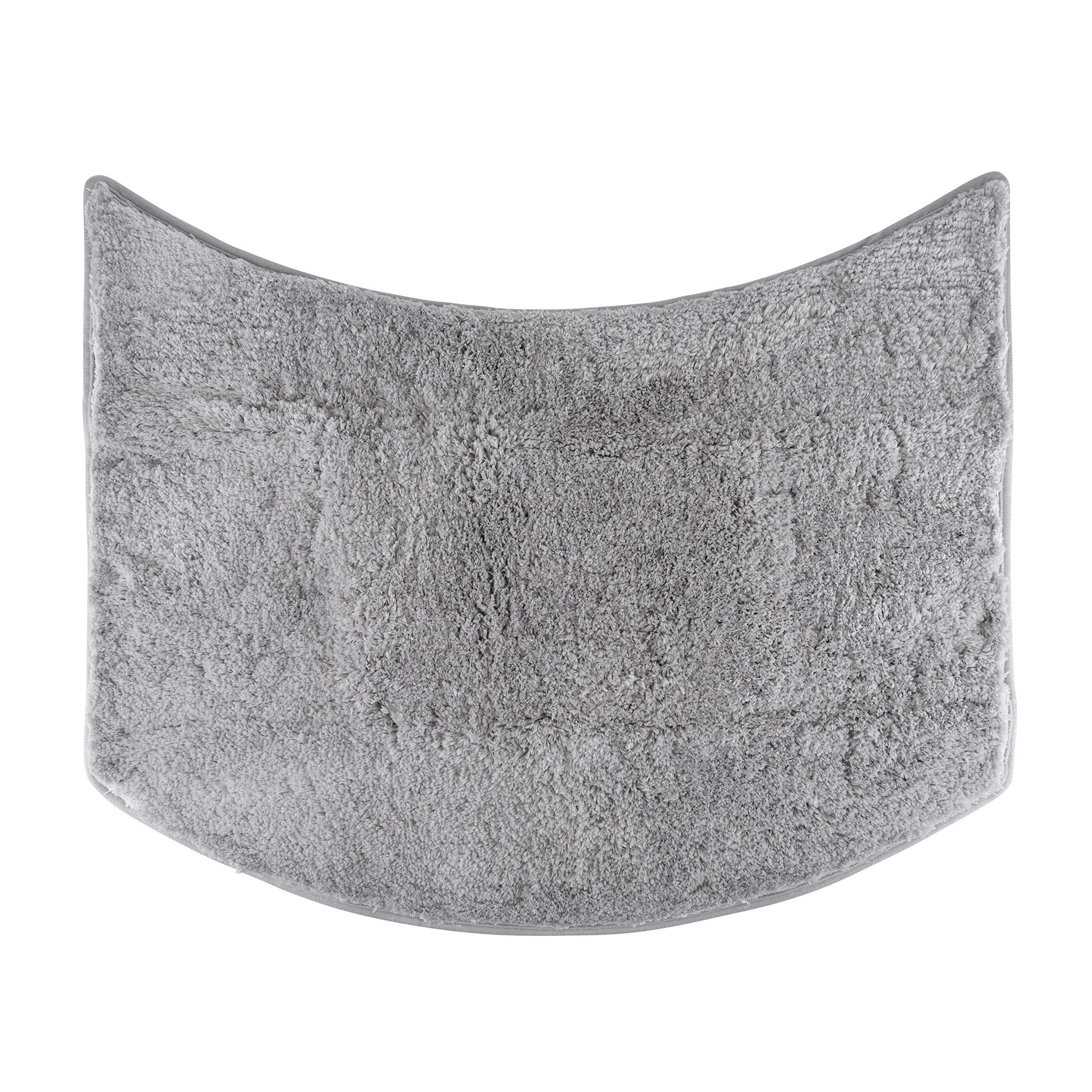 fluffy® Bath Mat for round Showers, made of Microfibre, with Non-Slip Bottom (Small Curve | Shower Radius 55 cm, Grey)