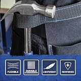 Faithfull Suede Leather 2 Pocket Nail Pouch Belt Hammer Loop Adjustable Black view 5