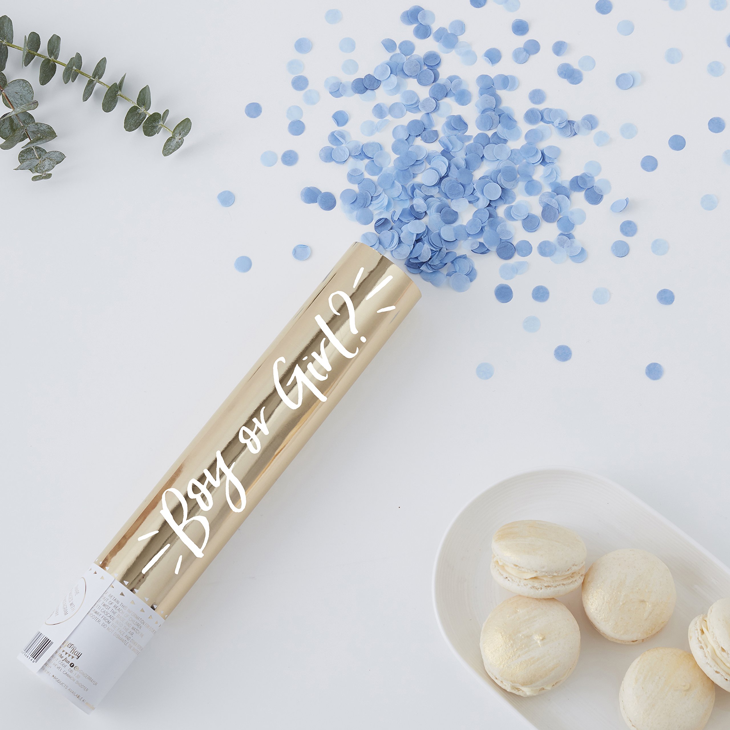 Ginger Ray Large Blue Gender Reveal Baby Boy Baby Shower Confetti Cannon Party Oh Baby
