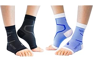 Thirty48 Plantar Fasciitis Compression Socks(1 or 2 Pairs), 20-30 mmHg Foot Compression Sleeves for Ankle/Heel Support, Increase Blood Circulation, Relieve Arch Pain, Reduce Foot Swelling