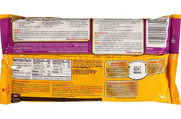 NESTLE TOLL HOUSE MILK CHOCOLATE MORSELS, 11.5 OUNCE