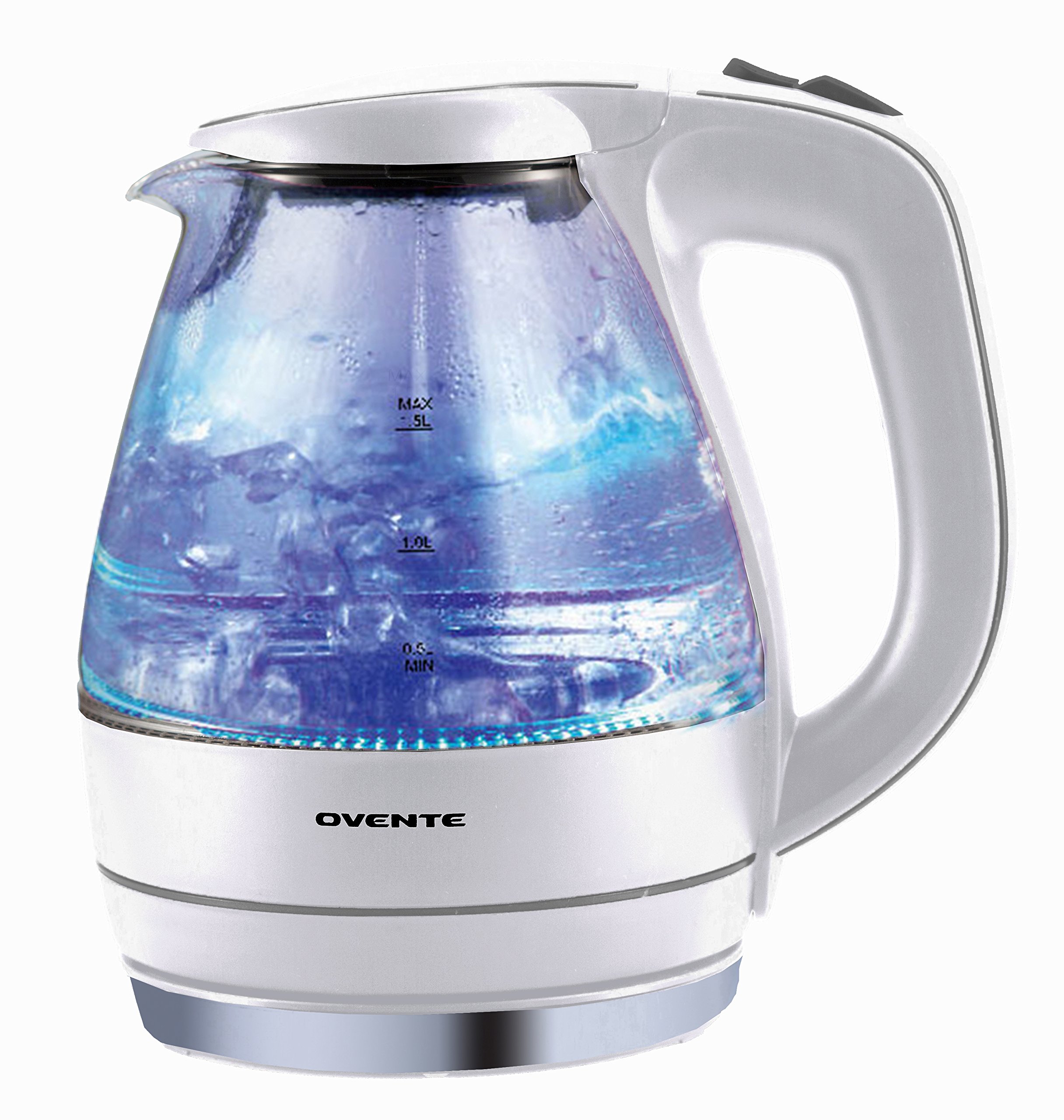 Ovente KG83 Series 1.5L Glass Electric Kettle White Glass 1.5L