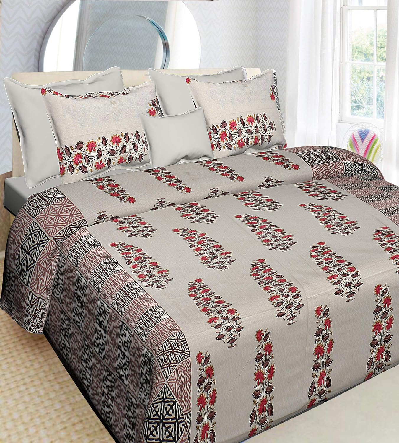 Buy JAIPUR PRINTS 1 Double Bedsheets Pure Cotton Rajasthani/Jaipuri