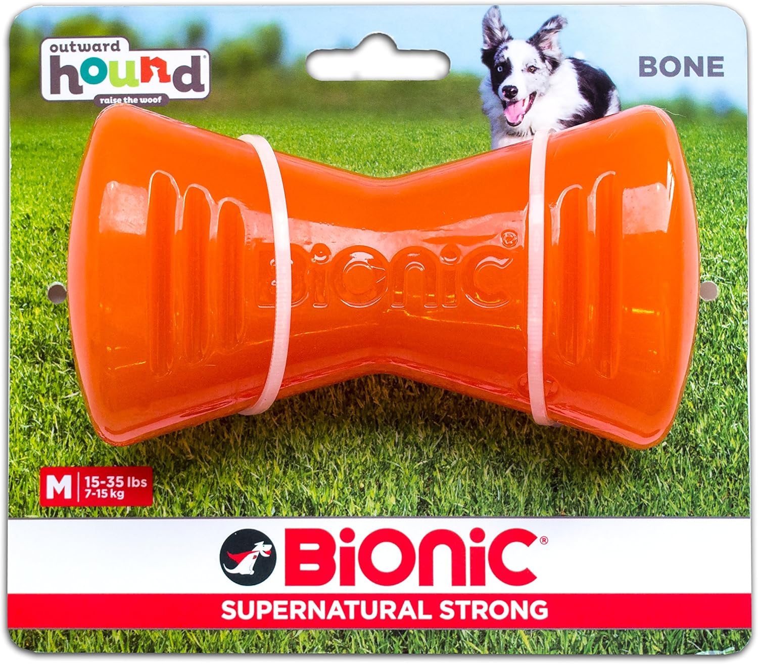 Outward Hound Tough Indestructible Rubber Bone, Durable Chew Toy for