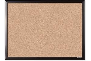 U Brands Cork Bulletin Board, 17 x 23 Inches, Black Aluminum Frame (2879U00-01)