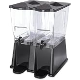 Carlisle FoodService Products Trimline Double Base Rectangular Beverage Dispensers with Spigot for Catering, Buffets, Restaurants, Polycarbonate (Pc), 2 x 3.5 Gallons, Black