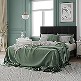 IOILORI Full Size Platform Bed Frame with Upholstered Headboard, Sturdy Wooden Slats, Noiseless No Box Spring Required, Easy to Assemble,Black