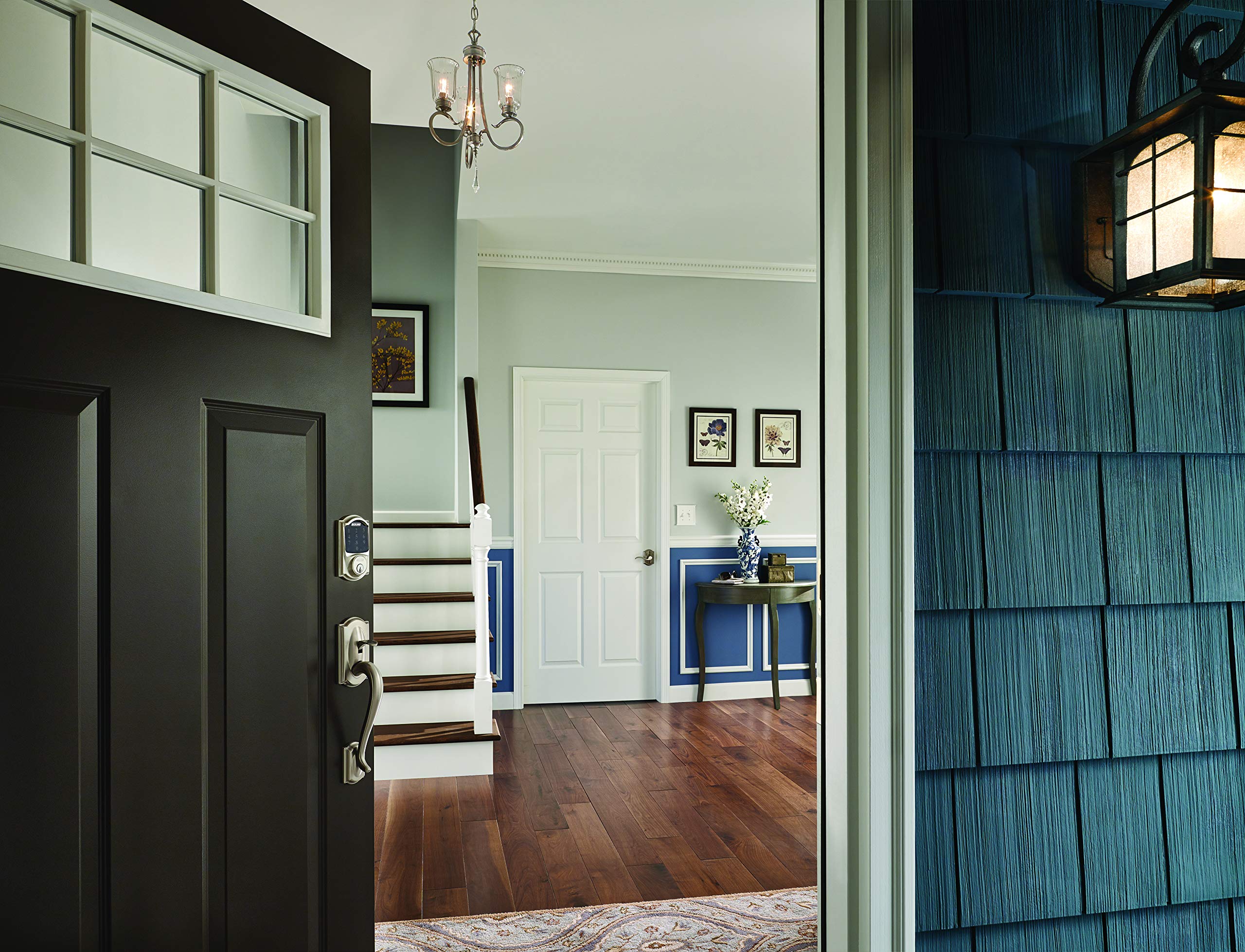 SCHLAGE BE469ZP CAM 619 Connect Smart Deadbolt with alarm with Camelot Trim in Satin Nickel, Z-Wave Plus enabled - View 2