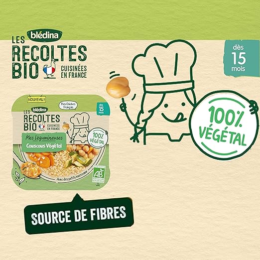Bledina Les Recoltes Bio Repas Bebe Bio Des 15 Mois Couscous Vegetal 1x250g Amazon Fr Epicerie