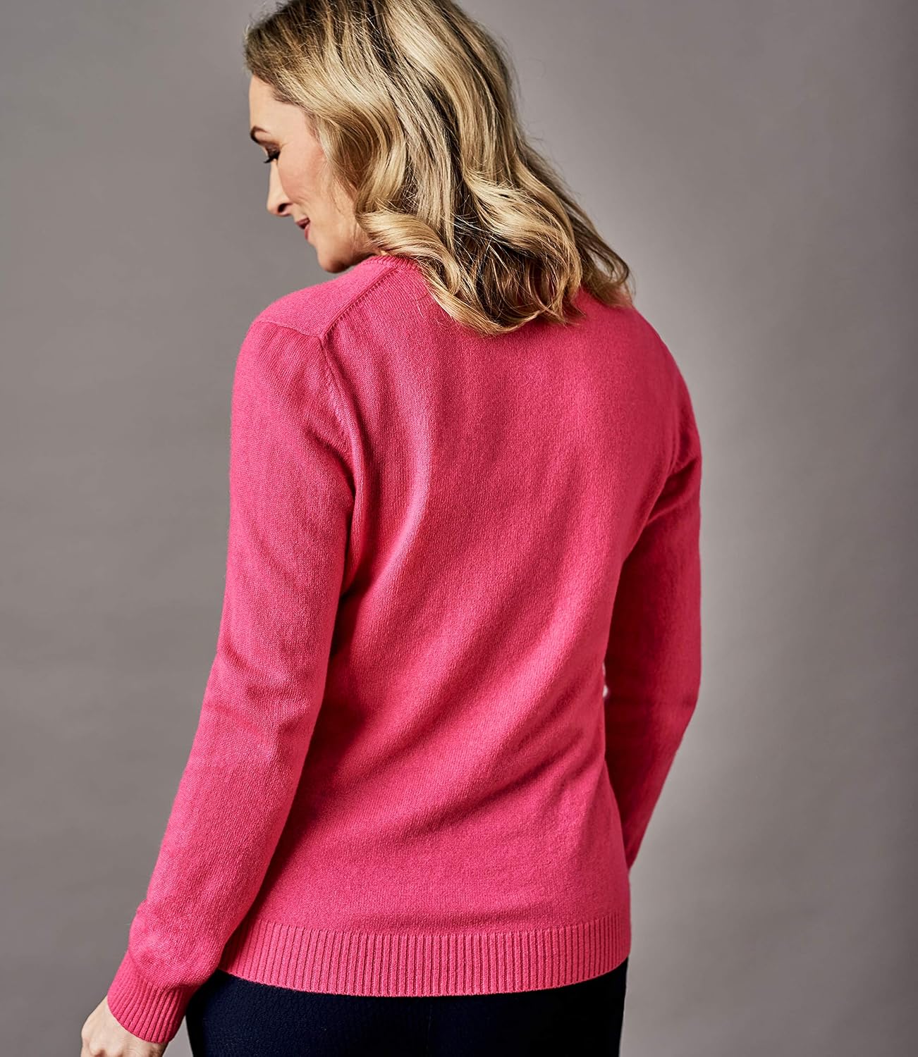 Wool Overs Womens Pure Cashmere V Neck 