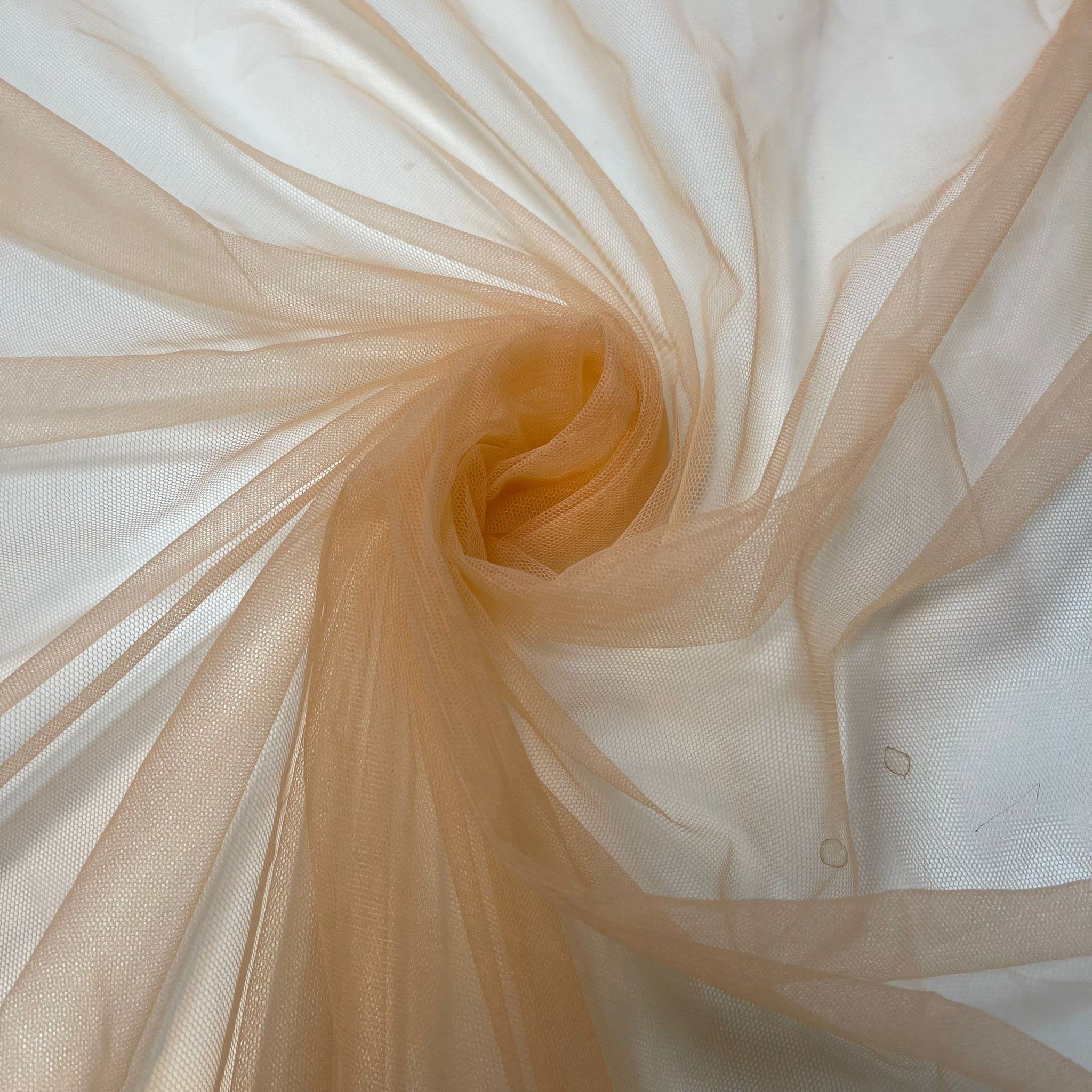 *Clearence*Wedding Arch MESH NET Fabric Sash Bows Wedding Table Runner (150cm Wide) by The Meter (Dark Peach, 2 Meter)