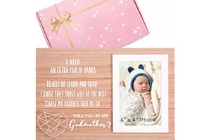 Sioial Godmother Proposal Gift-Will You Be My Godmother-Godmother Photo Frame Keepsake from Godchild-Baptism Gift for Godmother-First Communion Confirmation Religious Proposal Gift-Picture Frame Gift