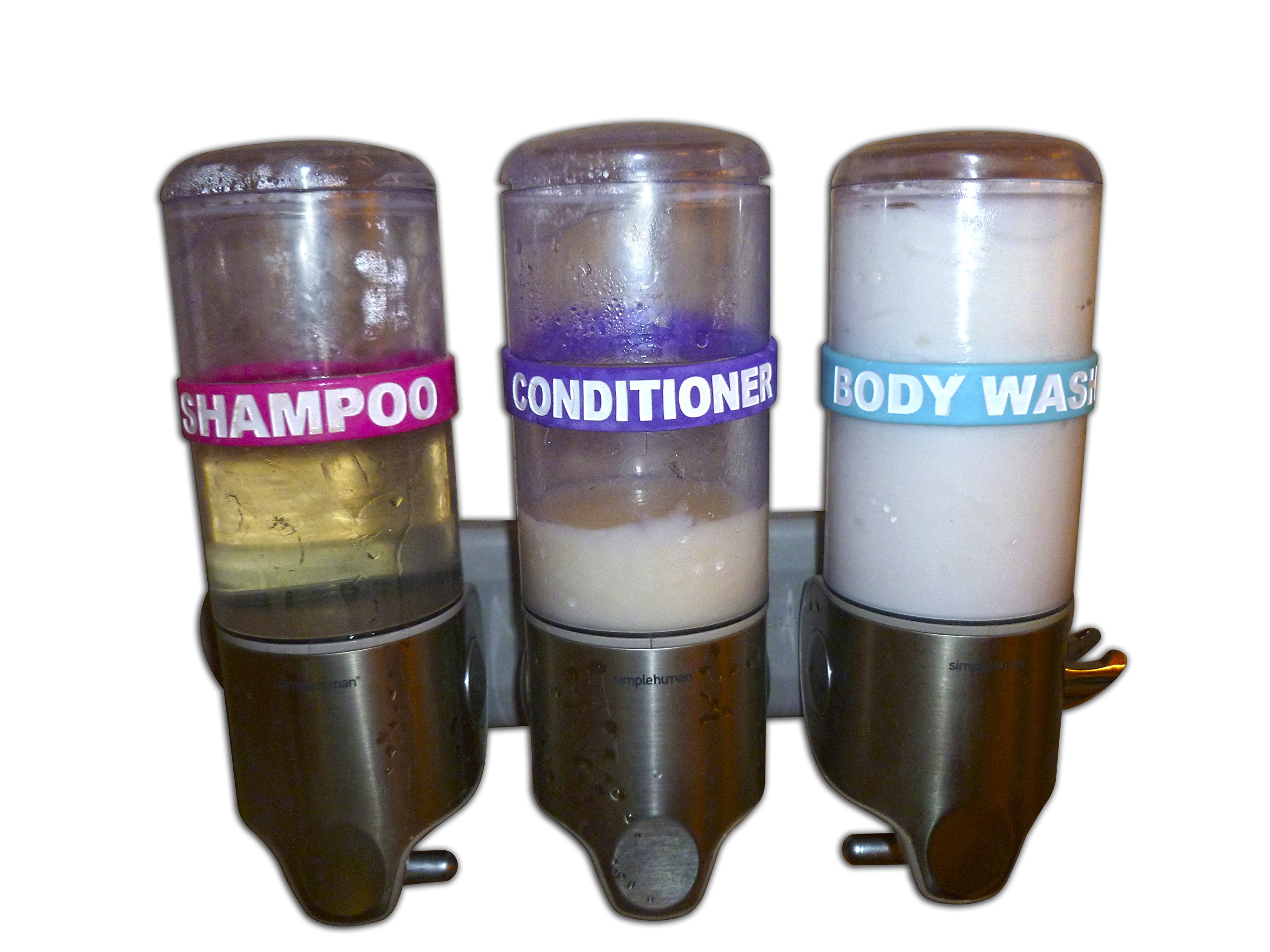 ShowerBANDS Labels/Bands for Shampoo, Conditioner, Body Wash Bottles for Your Bathroom (Bottles