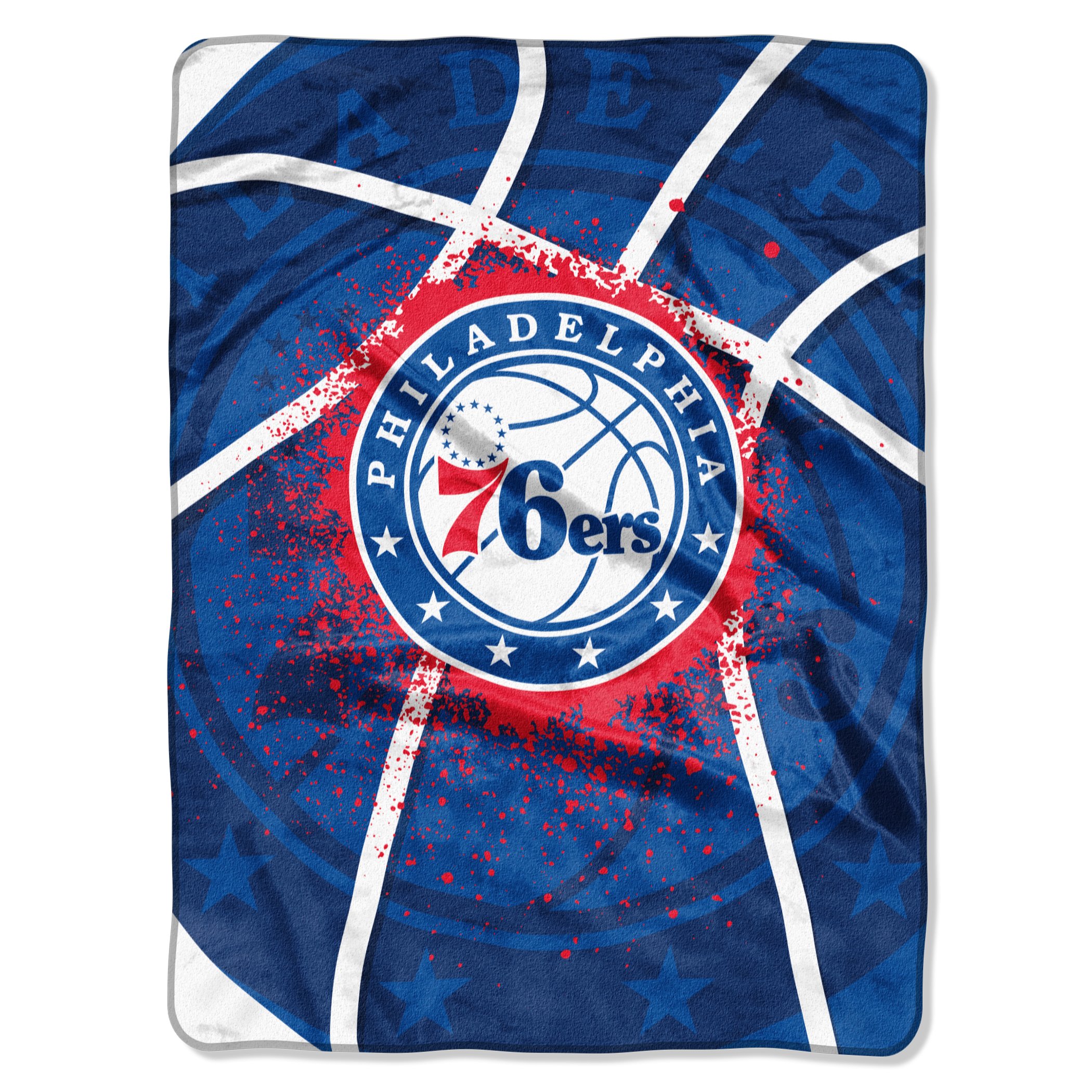 Northwest NBA Philadelphia 76ers Unisex-Adult Raschel Throw Blanket, 60" x 80", Shadow Play Image