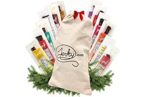 Jerky.com Exotic Meat Sticks Gift Bag | Wild Game Jerky Sampler with Venison, Elk & Wild Boar | 12pc High Protein Jerky Gift basket | Unique Christmas Gift for Men, Dad, Hunters