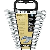 Titan 17328 11-Piece Metric Raised Panel Combination Wrench Set