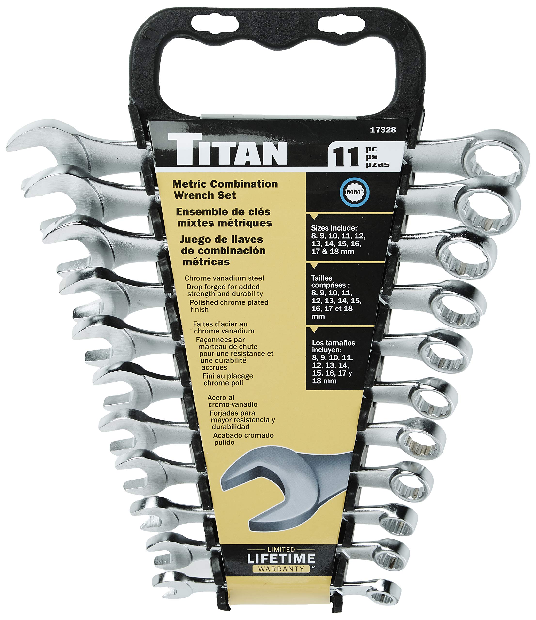 TITAN - 11Pc Metric Combo Wrench Set (17328)
