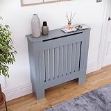 Vida Designs Chelsea Radiator Cover Grey Small Modern Vertical Slat view 3
