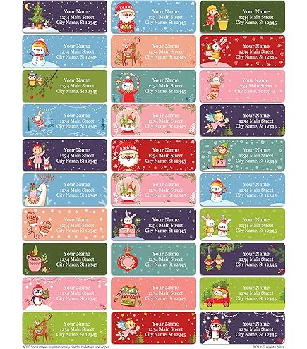 60 Return Address Labels Personalized 3/4" X 2 1/4" Winter - Foto 5