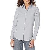 Amazon Essentials Women's Long Sleeve Button Down Stretch Oxford Shirt (Available in Plus Size)