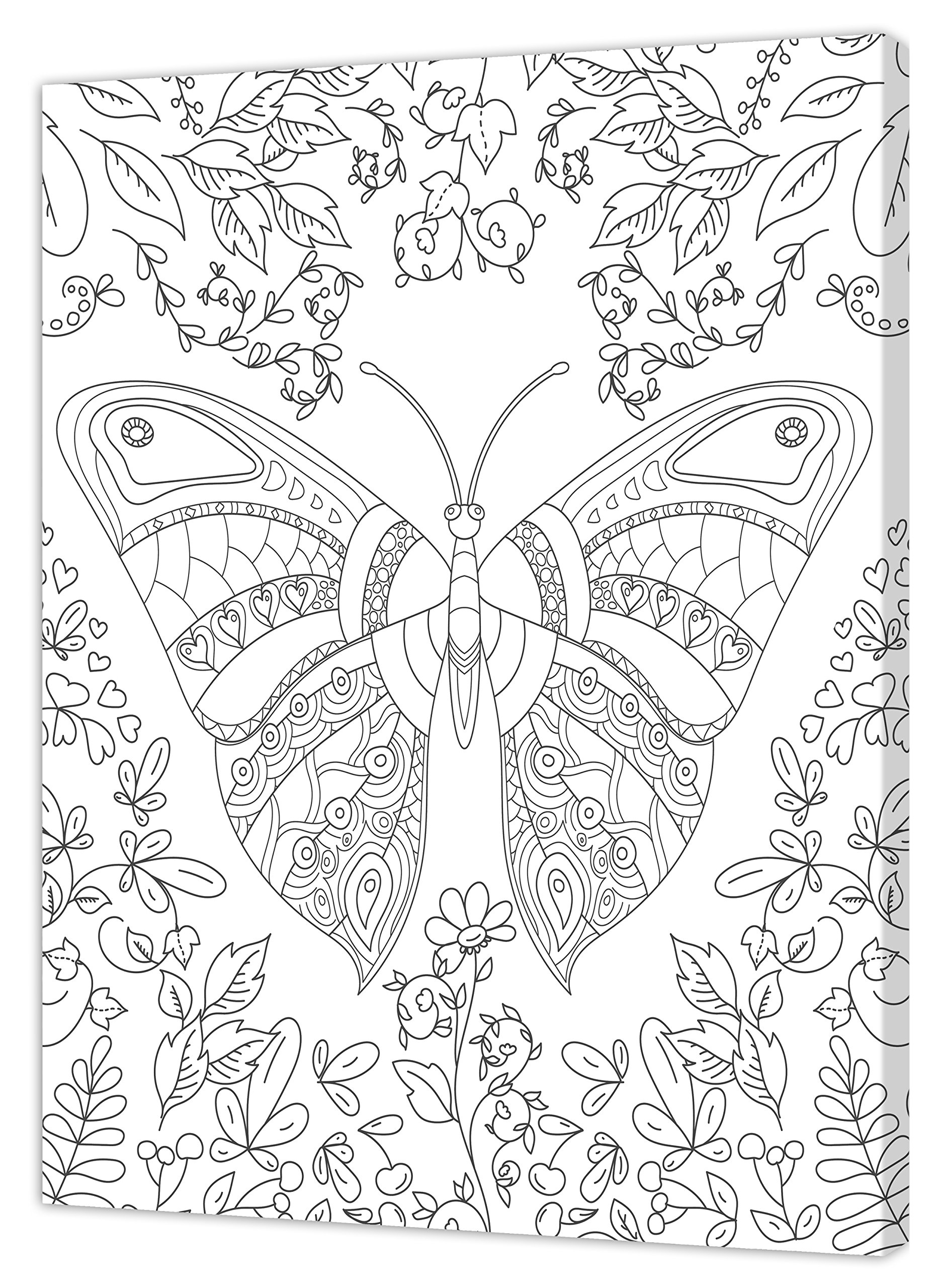 Pintcolor 7160.0 Frame with Printed Canvas for Colouring, Fir Wood/Cotton, White/Black, 40 x 50 x 3.5 cm, 100% Made in Italy — image 1