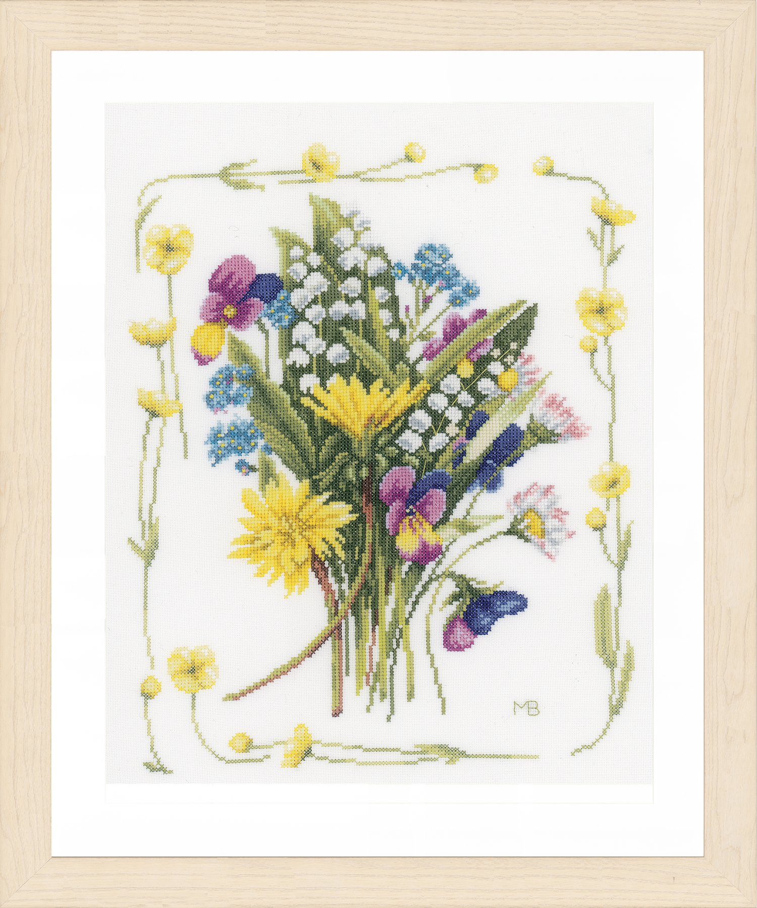 Lanarte Bouquet Field Flowers, Aida, Multi, 19.5 x 13.8 x 1 cm
