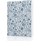 HUKINE Floral Photo Album 4x6, Blue and White Chinoiserie Flower Small Photo Album Memory Book Keepsake with 18 Pockets Hold 36 Pictures for Family Baby Graduation Wedding Anniversary Travel Vacation