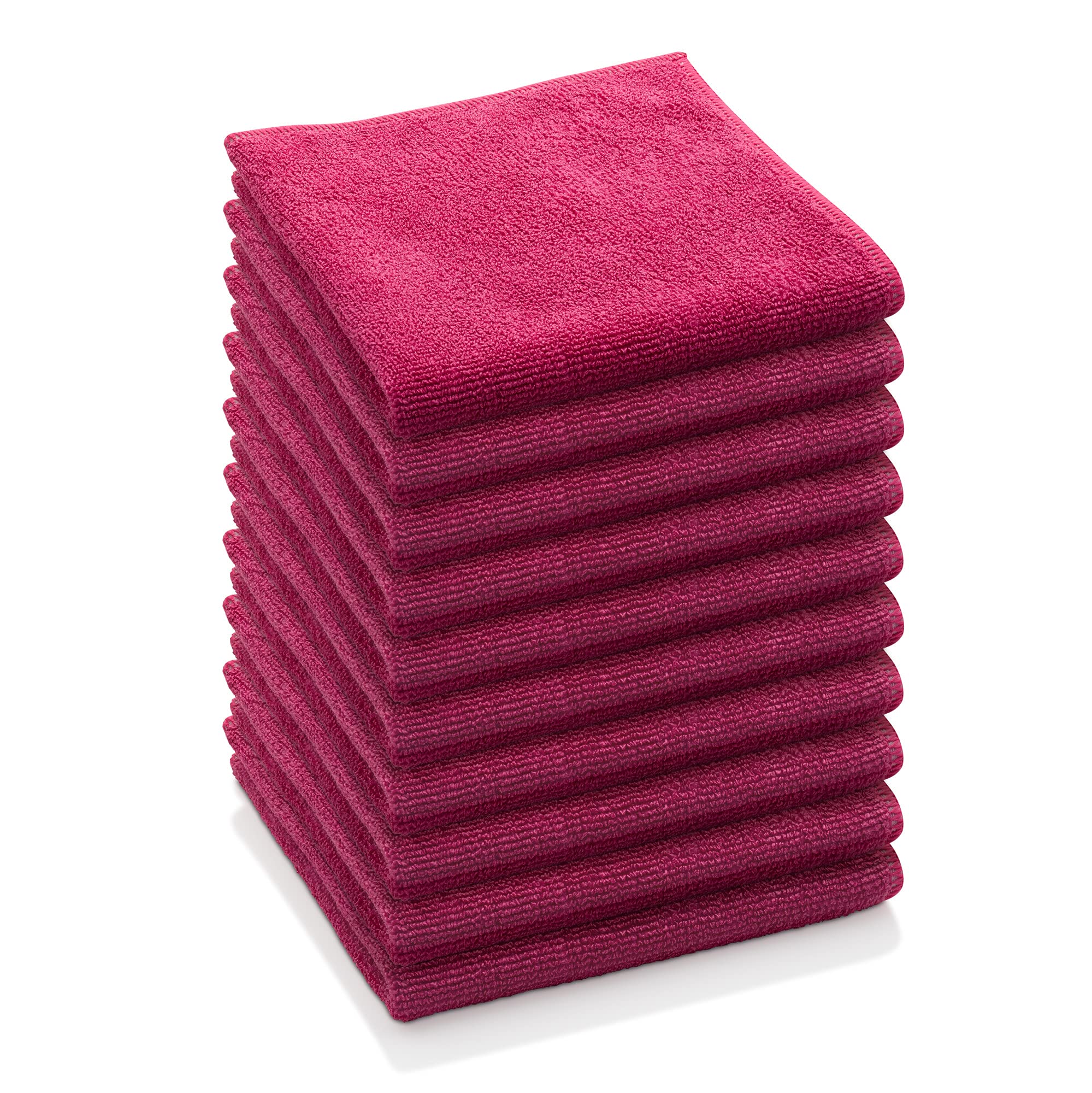 E-Cloth General Purpose Microfibre Cloth, Multipurpose Cleaning Cloth for Household Surfaces, Washable and Reusable, 100 Wash Promise, Red, 10 Pack