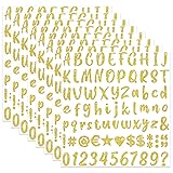 648 Pcs Gold Letter Stickers Glitter Alphabet