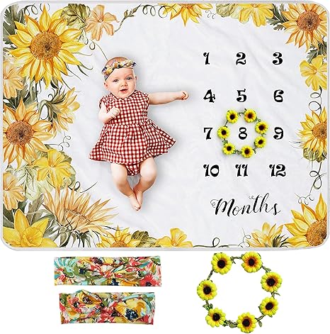 sunflower milestone blanket
