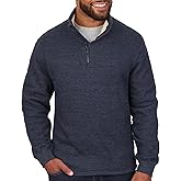 The American Outdoorsman Sherpa Lined Waffle Quarter Zip Mock Neck Long Sleeve Pullover for Men - Ideal for Outdoor Adventure