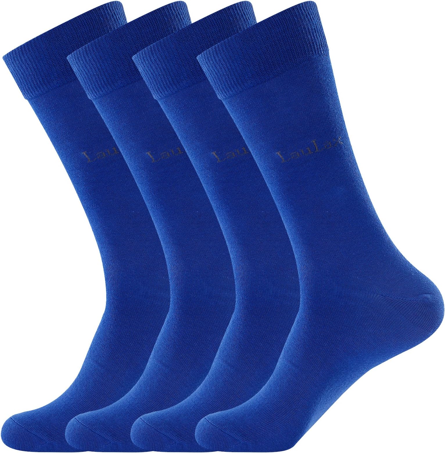 Laulax4 Pairs Finest Combed Cotton Smooth Seamless Toe Dress Socks, Gift Set