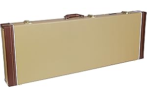 Crossrock Electric Guitar Wood Case Fits Fender Telecaster and Stratocaster-Vinyl Tweed (CRW600ETW)