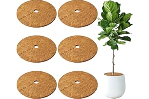 HFHOME 6pcs 24" Dia Coconut Fibers Tree Mulch Ring Protector Mat, 24 Inch Natural Coco Coir Tree Protection Mats, Tree Disc Plant Cover for Indoor Outdoor Lawn, Potted Plants