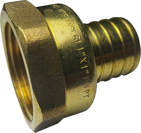 1 Piece 1" PEX X 1" Female NPT Threaded Adapter Brass Crimp Fitting
