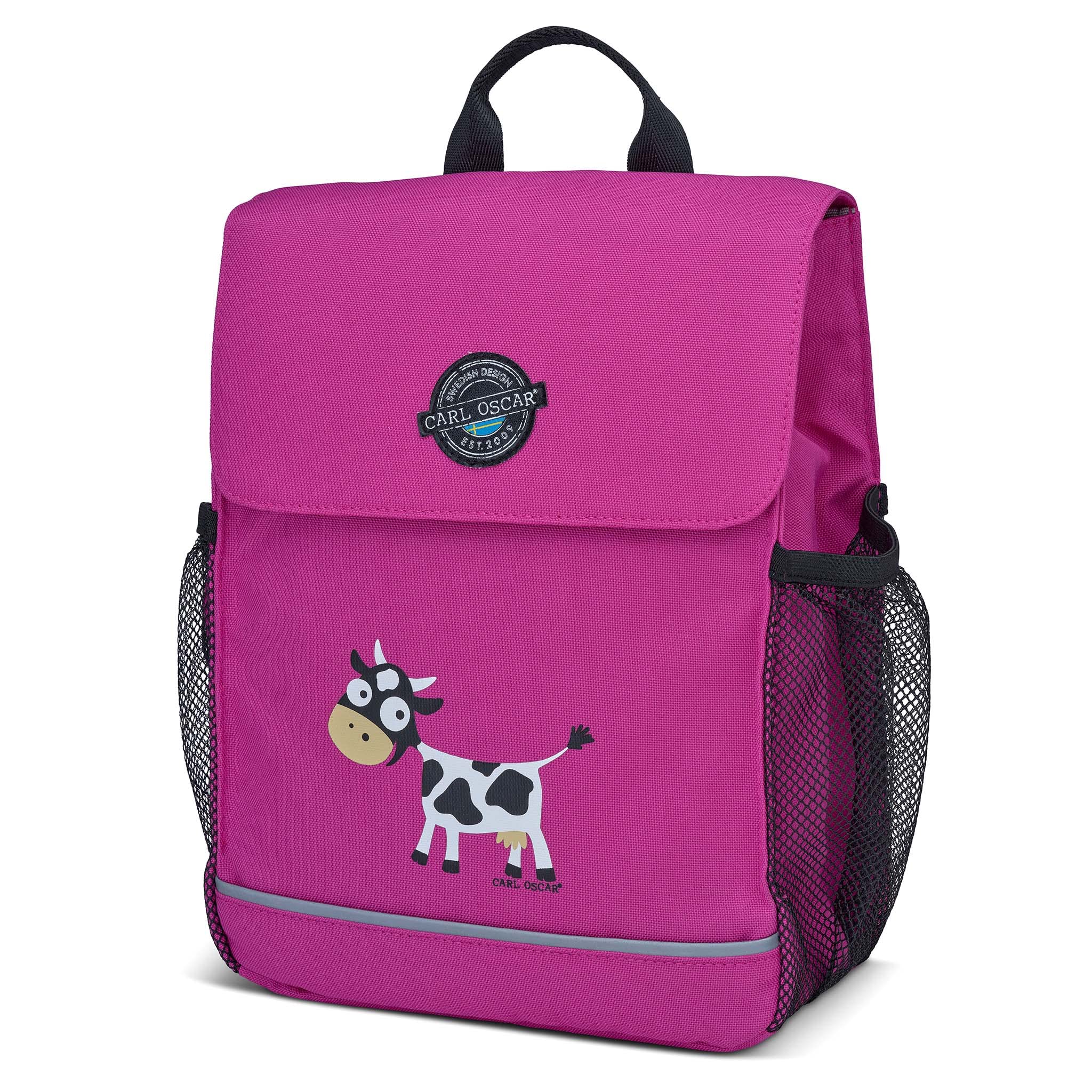 Carl Oscar Children's Backpack, 8 Litres, Name Plate, Water-Repellent, Reflectors, Carry Handles (Purple), purple