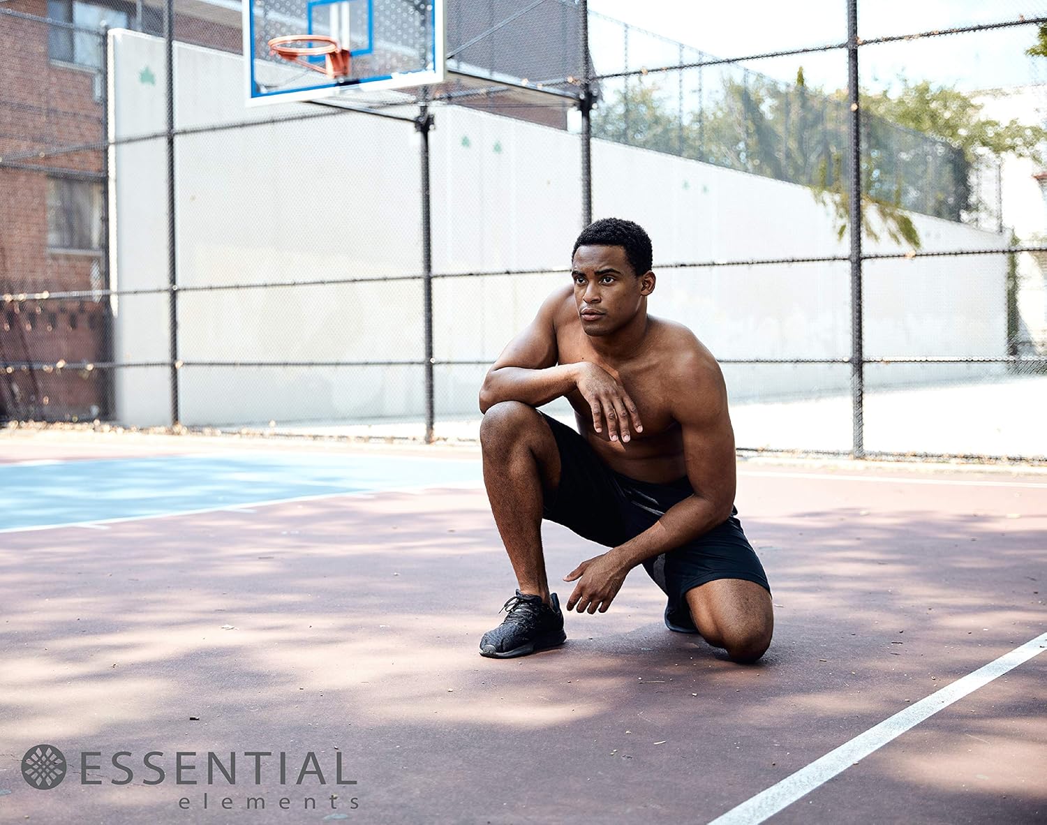 Essential Elements 4 Pack: Men's Active Performance Athletic Basketball Workout Gym Knit Shorts with Pockets at  Men’s Clothing store