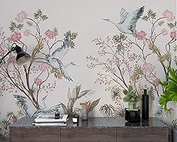 Muravie Cranes and Flowers in White