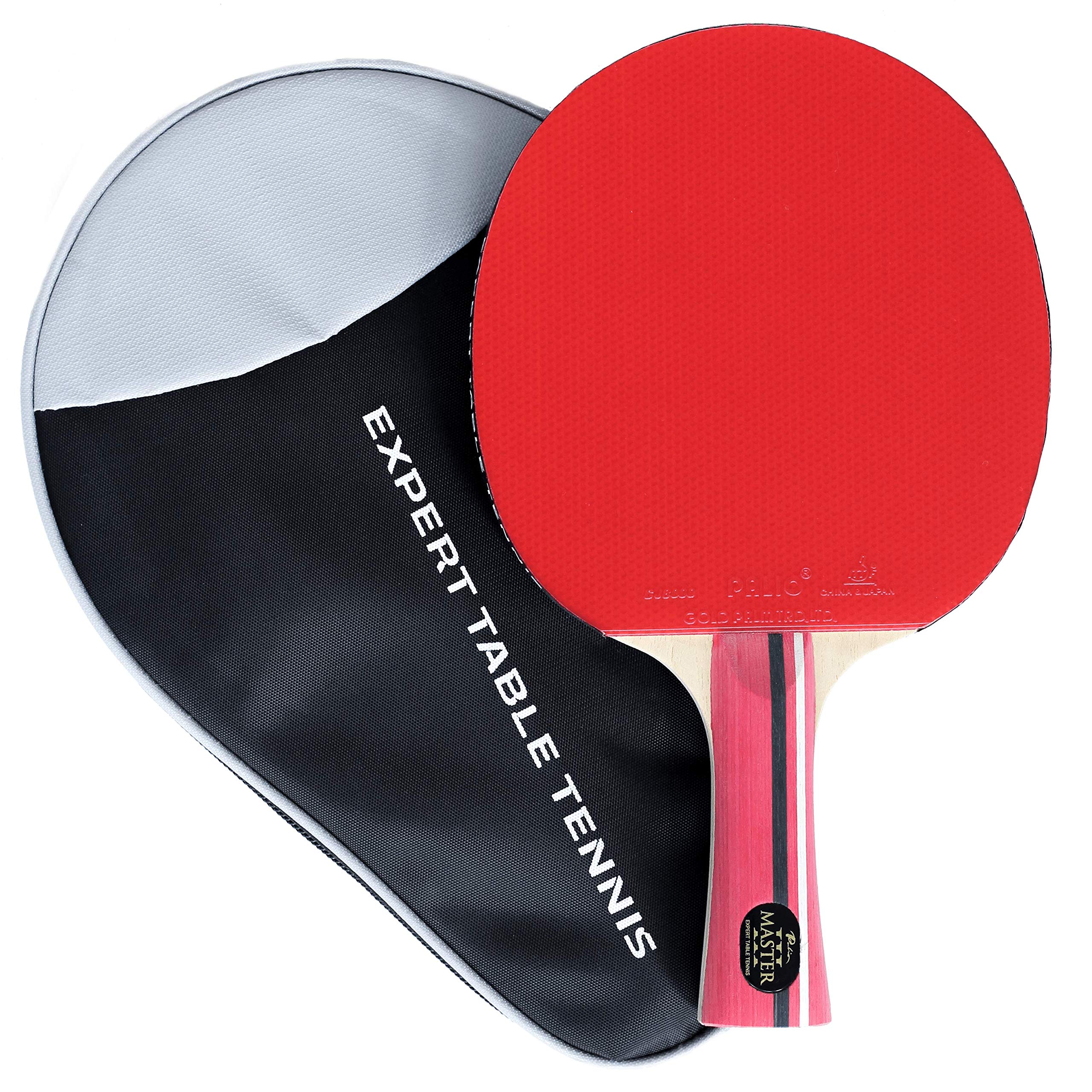 Palio Master 3.0 Table Tennis Bat & Case | ITTF-Approved Intermediate Ping Pong Racket | Allround Speed, Spin and Control