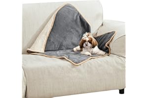 Lesure Waterproof Dog Blankets for Small Dogs - Cat Blanket for Couch Protection - Sherpa Fleece Waterproof Pet Blanket Pup P
