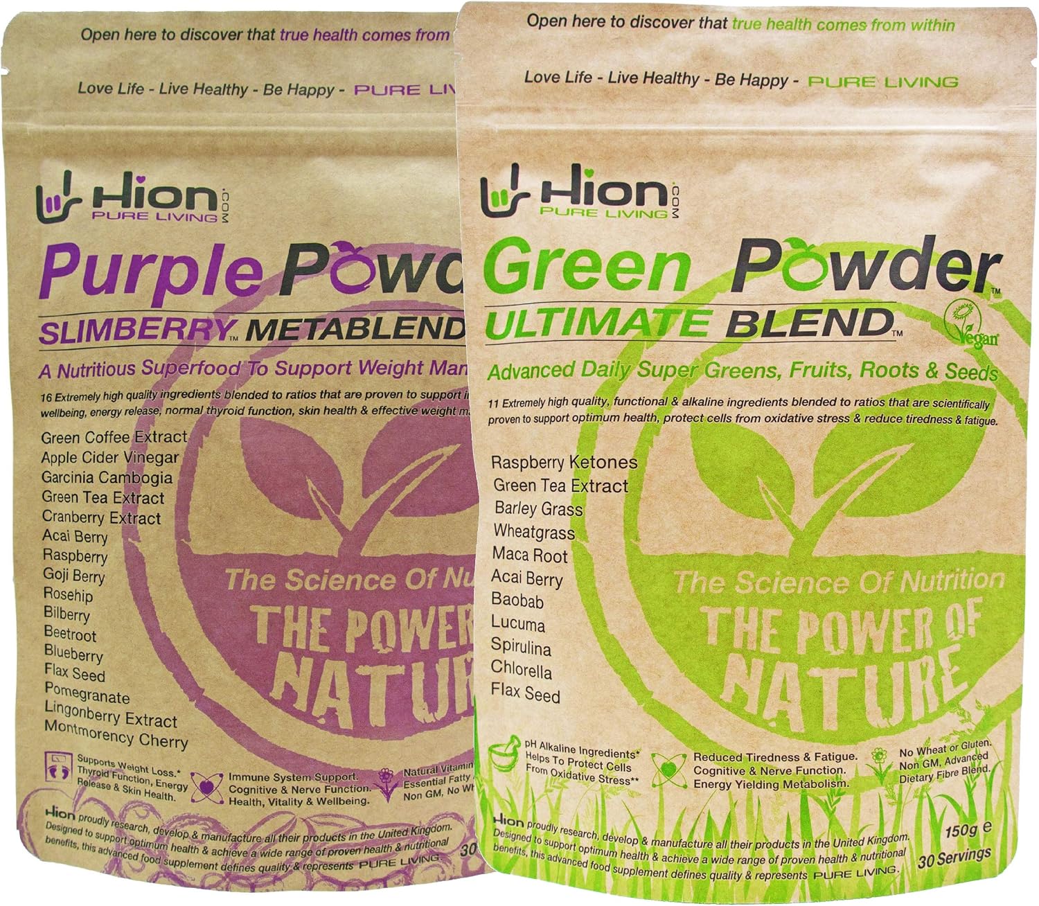 Hion Combo Pack - Green Powder & Purple Powder